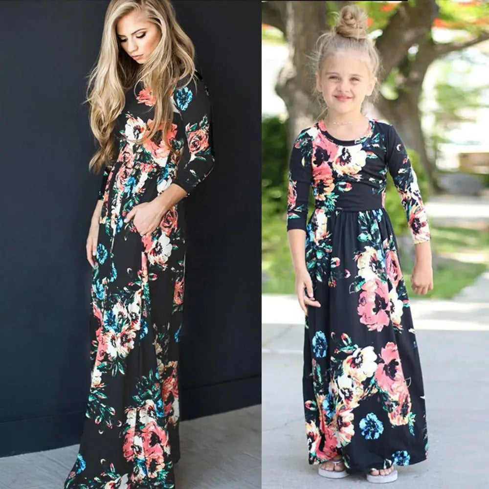 Bohemian Bonds Floral Maxi Dress — A Peaceful Sundress Moment for Mom & Daughter