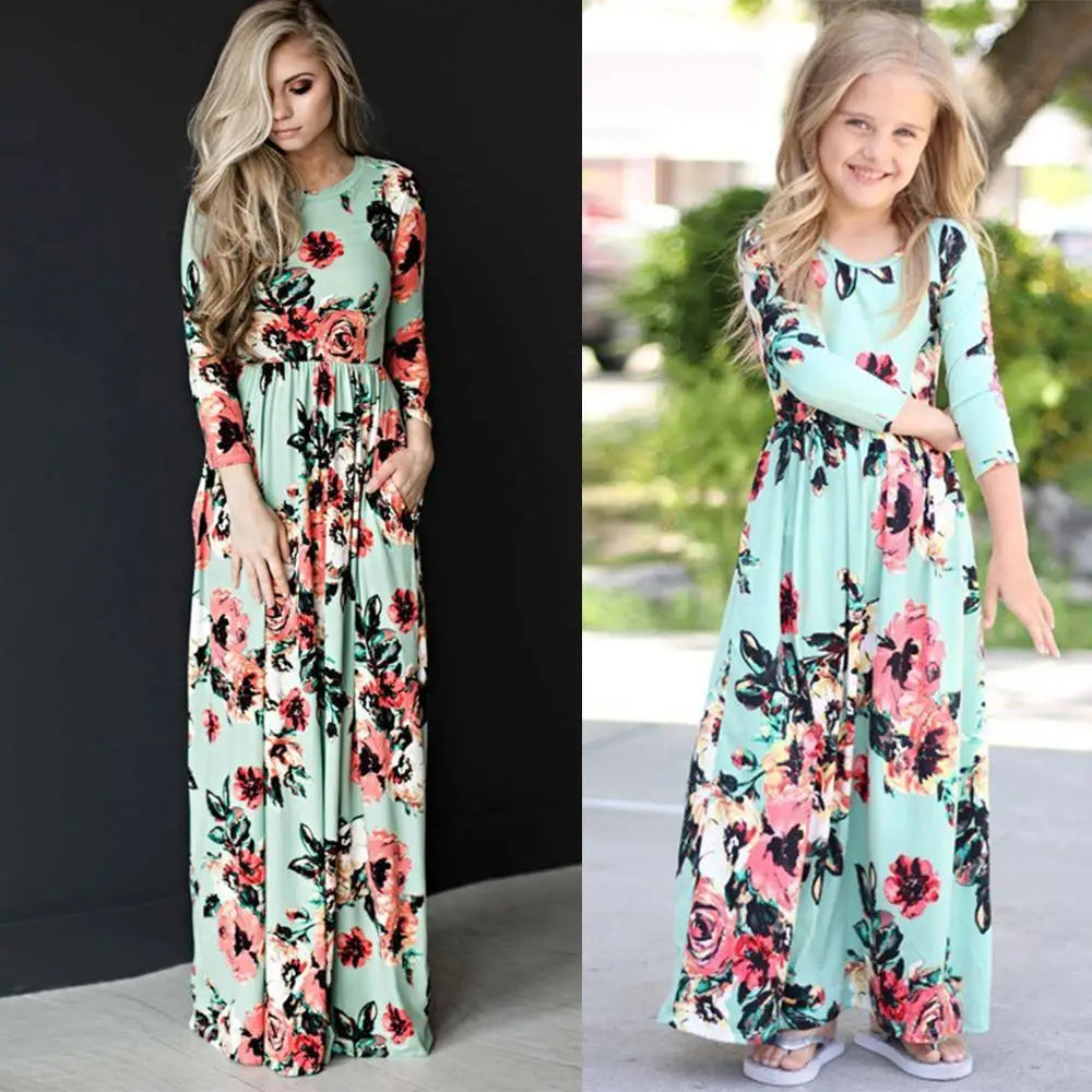 Bohemian Bonds Floral Maxi Dress — A Peaceful Sundress Moment for Mom & Daughter