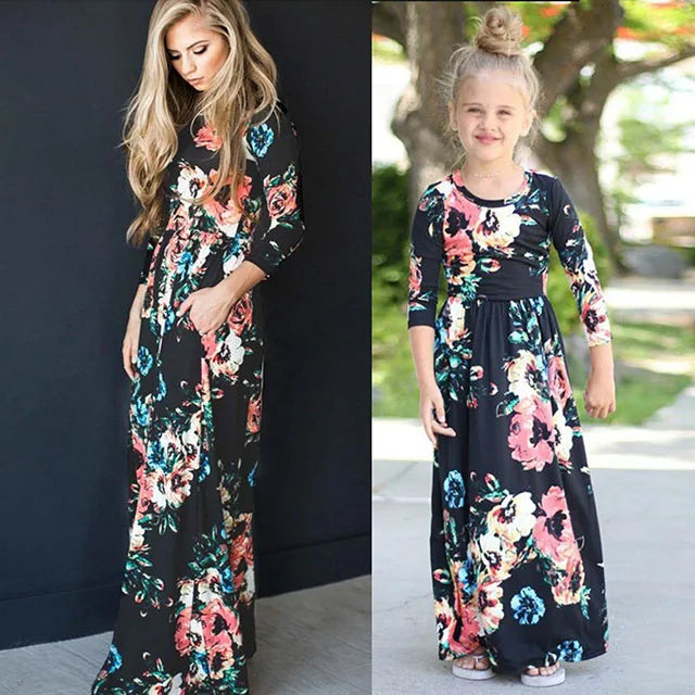 Bohemian Bonds Floral Maxi Dress — A Peaceful Sundress Moment for Mom & Daughter