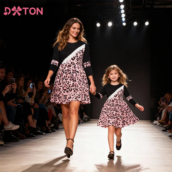 Leopard Love Casual Dress — A Memory-Building Spring Look for Mom & Kids
