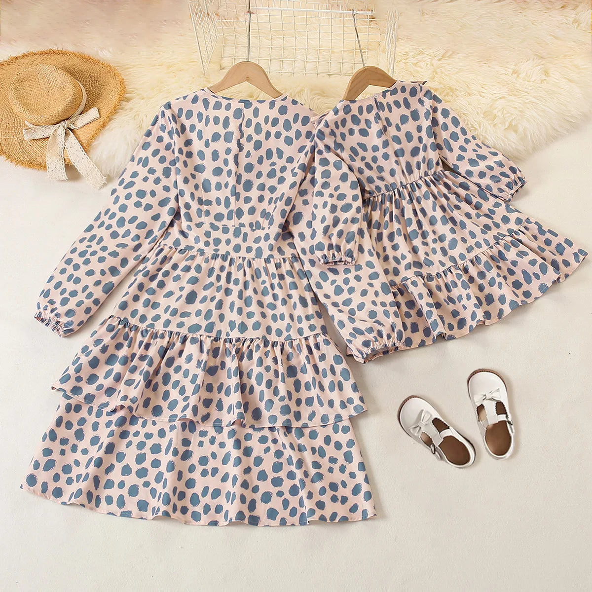 Autumn Bonds Polka Dot Dress — A Memory-Building Long Sleeve Look for Mom & Child