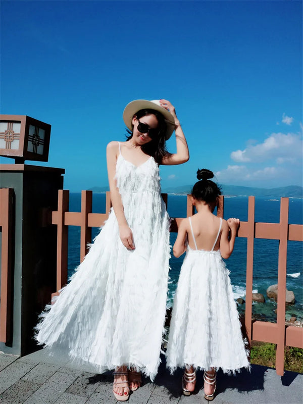 Sunlit Memories Backless Suspender Dress — A Love-Filled Summer for Mom & Daughter