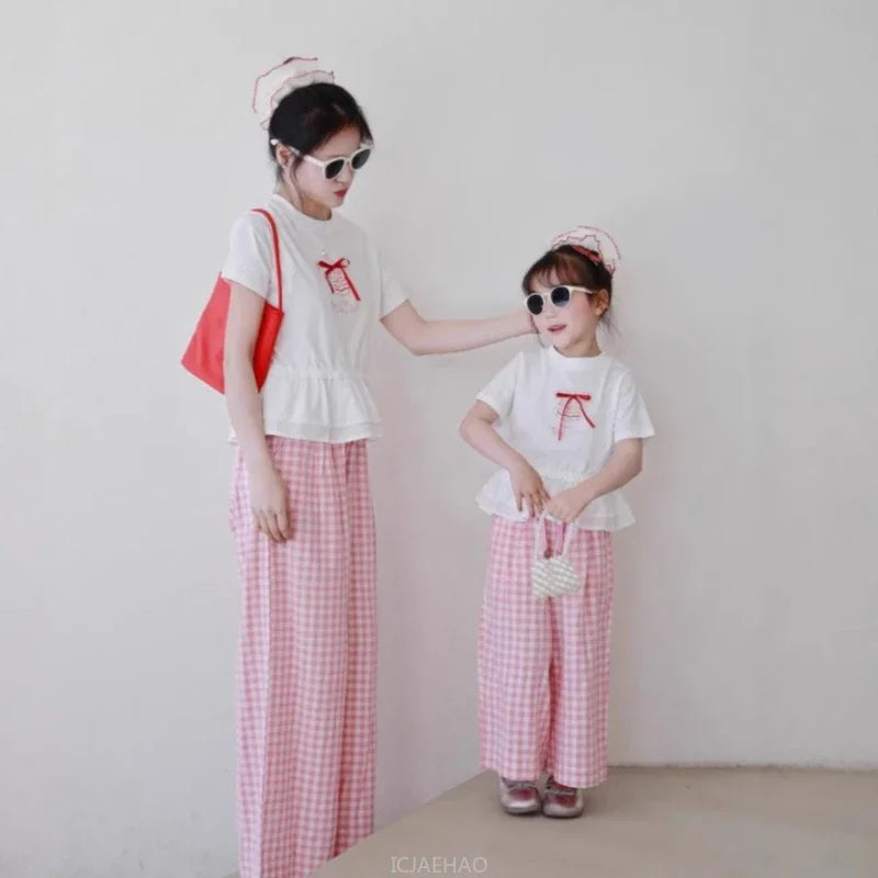 Peaceful Getaway Checkered Set — A Memory-Building Summer Vacation Suit for Mom & Daughter