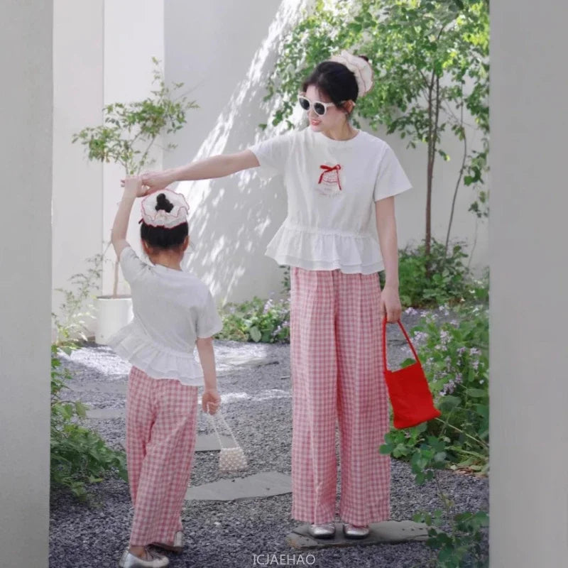 Peaceful Getaway Checkered Set — A Memory-Building Summer Vacation Suit for Mom & Daughter