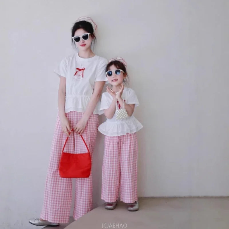 Peaceful Getaway Checkered Set — A Memory-Building Summer Vacation Suit for Mom & Daughter