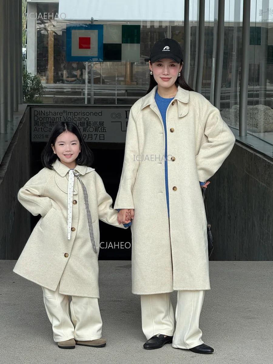 Wrapped in Warmth Wool Coat — A Memory-Building Winter Look for Mom & Kids