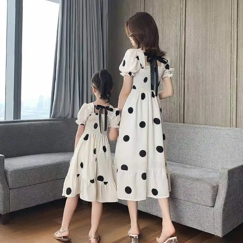 Peaceful Moments Polka Dot Princess Dress — A Love-Filled Summer Set for Mom & Girl