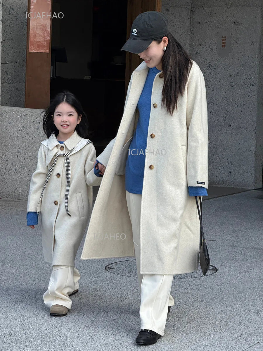 Wrapped in Warmth Wool Coat — A Memory-Building Winter Look for Mom & Kids