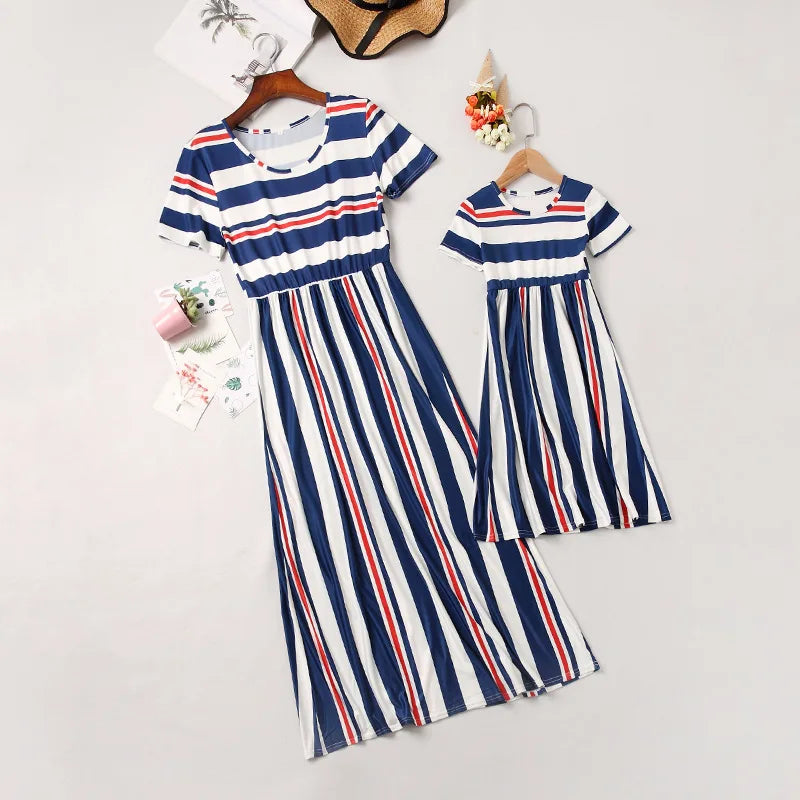Sunshine Stripes Matching Suit — A Memory-Building Short Sleeve Set for Mom & Daughter