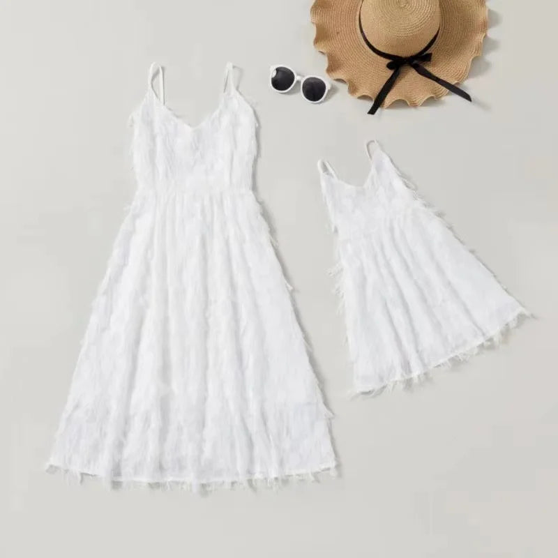 Sunlit Memories Backless Suspender Dress — A Love-Filled Summer for Mom & Daughter