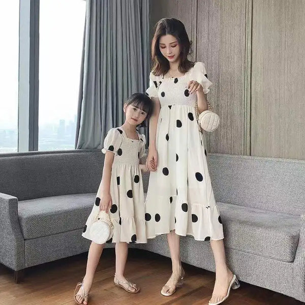 Peaceful Moments Polka Dot Princess Dress — A Love-Filled Summer Set for Mom & Girl