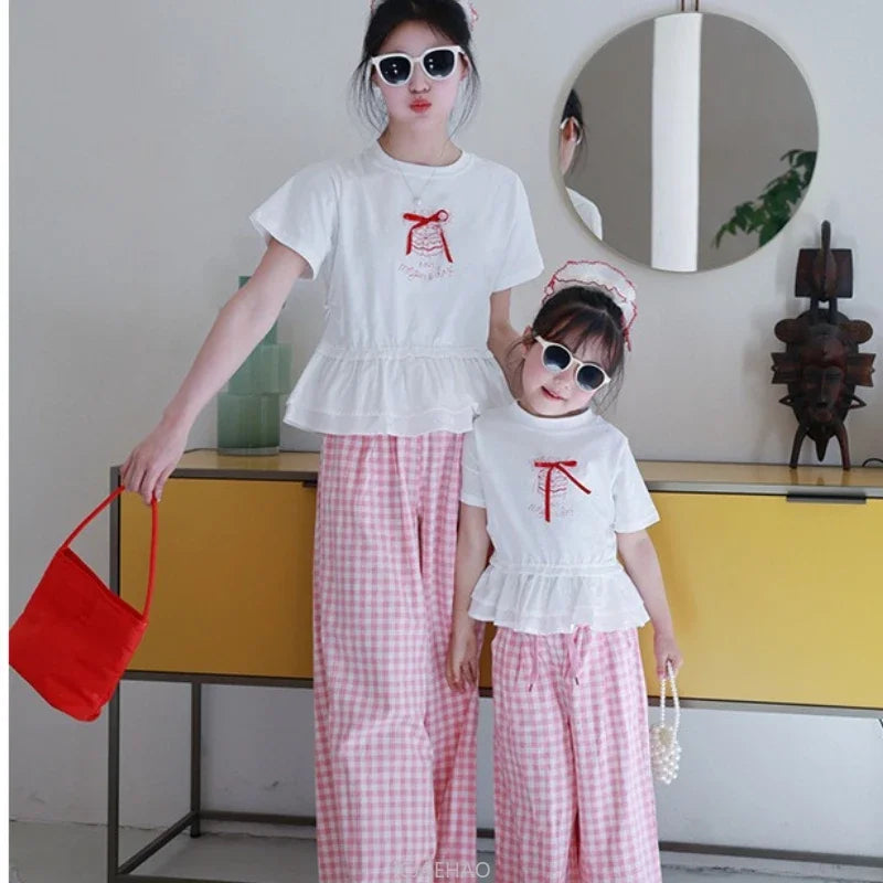 Peaceful Getaway Checkered Set — A Memory-Building Summer Vacation Suit for Mom & Daughter