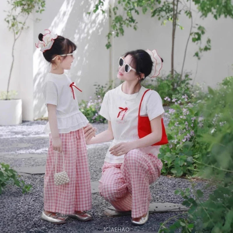 Peaceful Getaway Checkered Set — A Memory-Building Summer Vacation Suit for Mom & Daughter