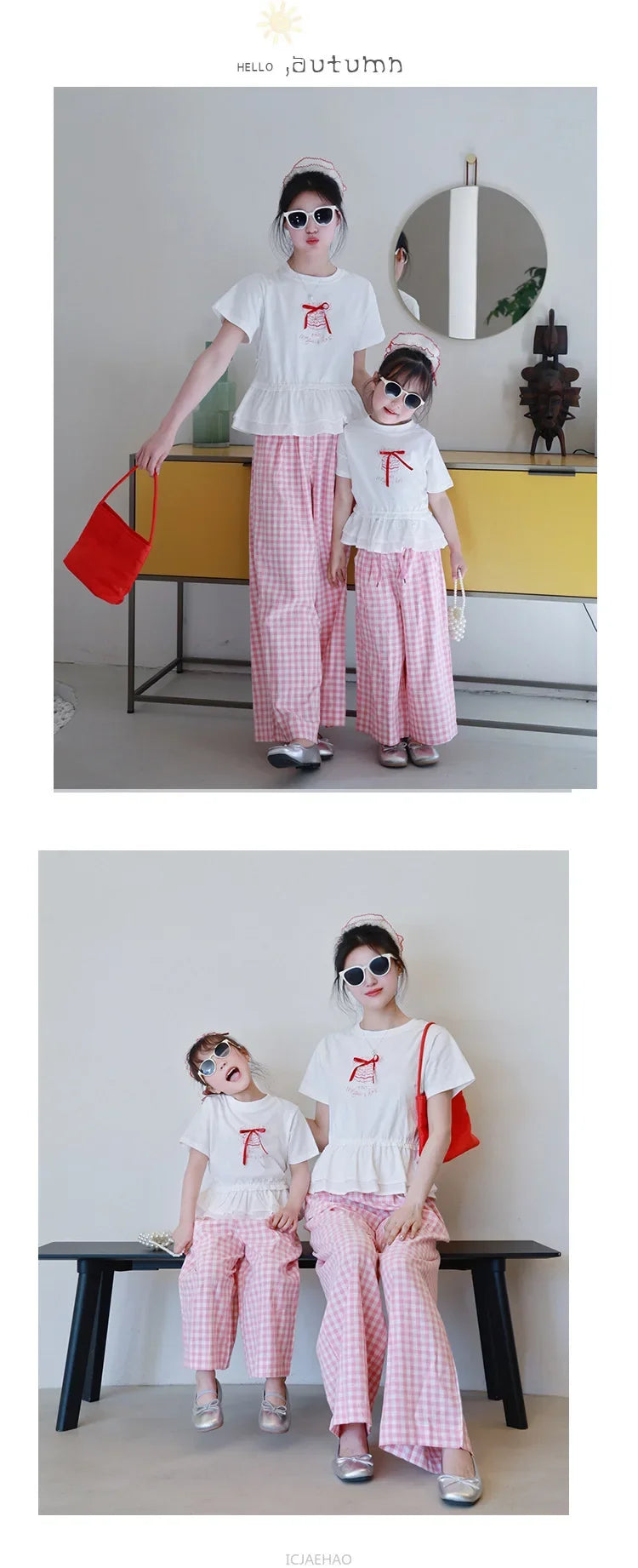 Peaceful Getaway Checkered Set — A Memory-Building Summer Vacation Suit for Mom & Daughter