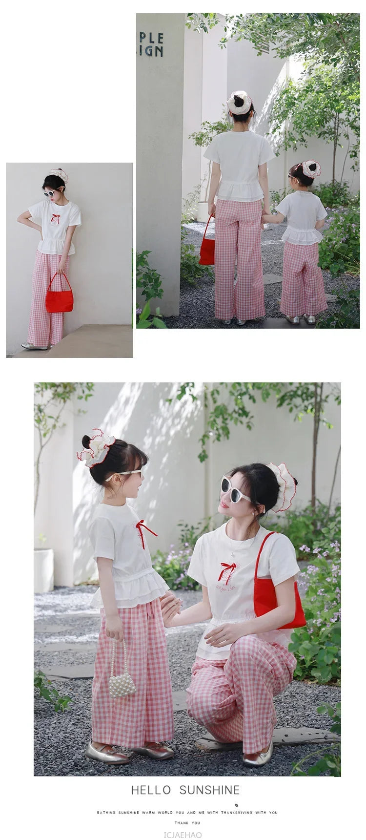 Peaceful Getaway Checkered Set — A Memory-Building Summer Vacation Suit for Mom & Daughter