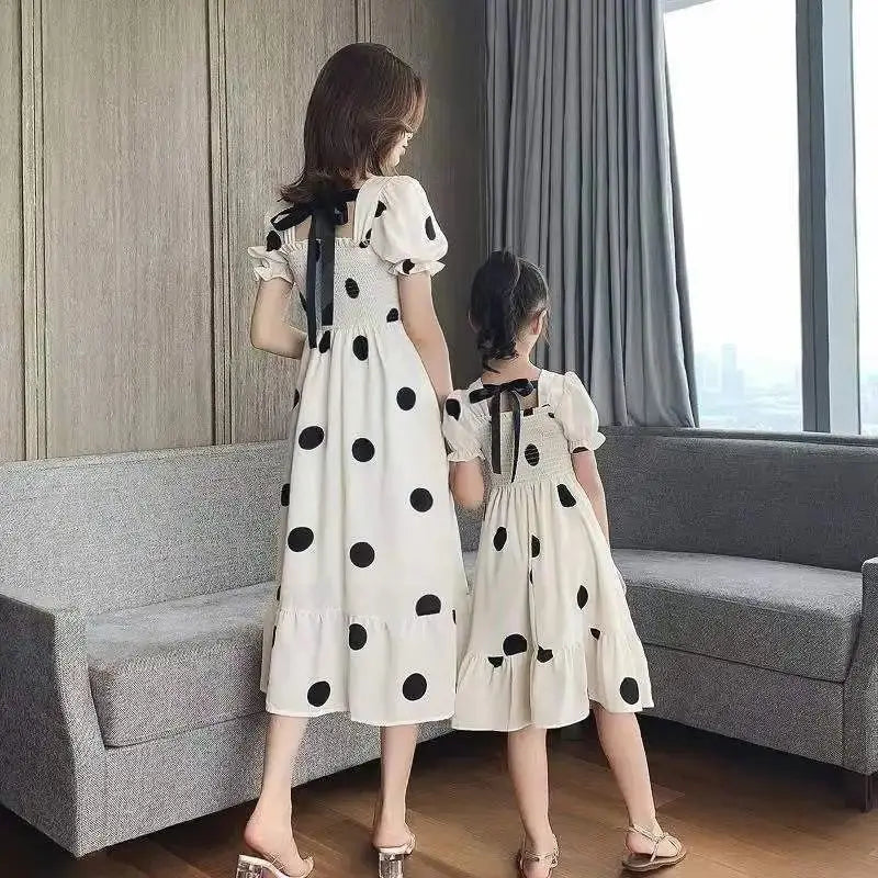 Peaceful Moments Polka Dot Princess Dress — A Love-Filled Summer Set for Mom & Girl