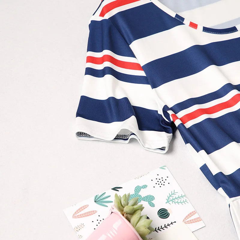 Sunshine Stripes Matching Suit — A Memory-Building Short Sleeve Set for Mom & Daughter