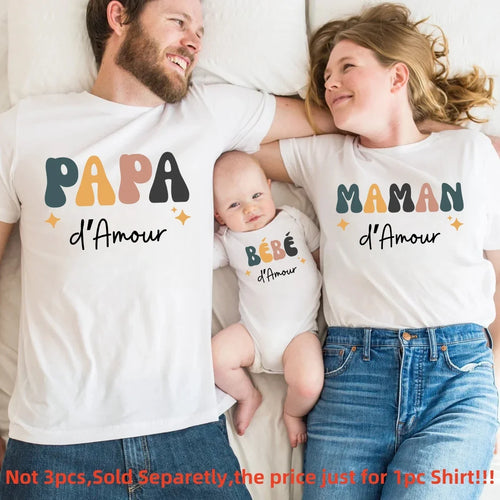 Hearts as One Family T-Shirt Set — A Memory-Building Cotton Look for Dad, Mom & Kids