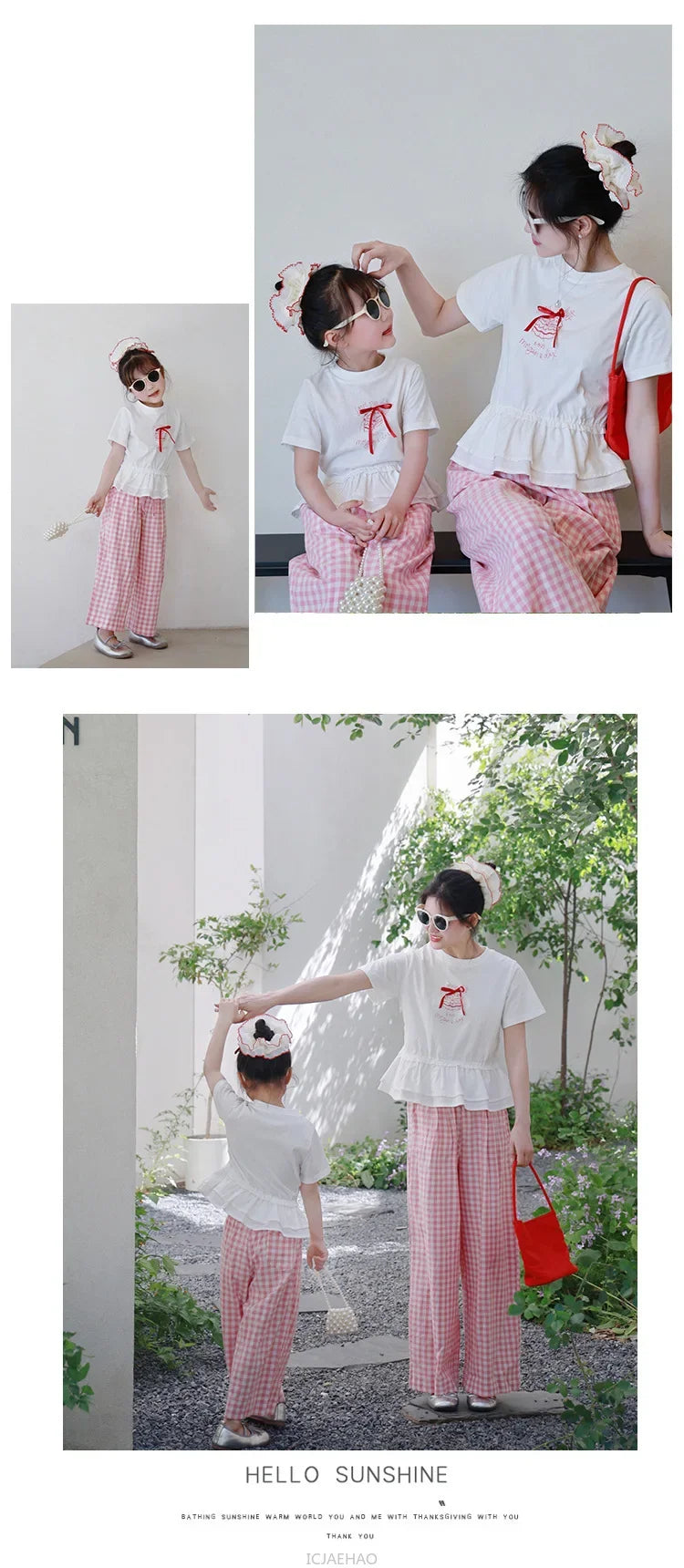 Peaceful Getaway Checkered Set — A Memory-Building Summer Vacation Suit for Mom & Daughter