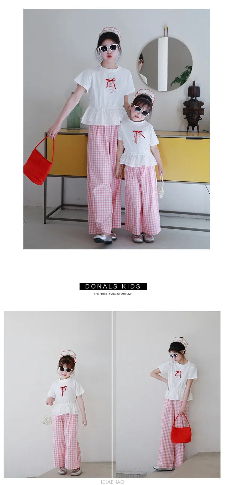Peaceful Getaway Checkered Set — A Memory-Building Summer Vacation Suit for Mom & Daughter