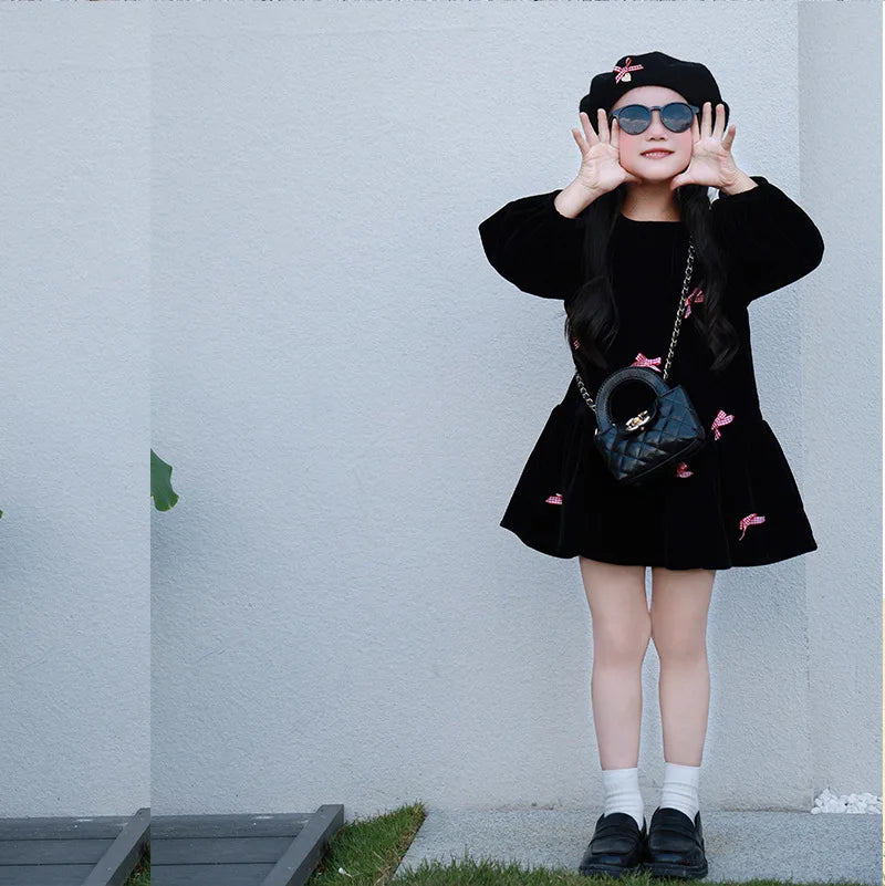 Velvet Embrace Bow Dress — A Memory-Building Sweet Set for Mom & Daughter