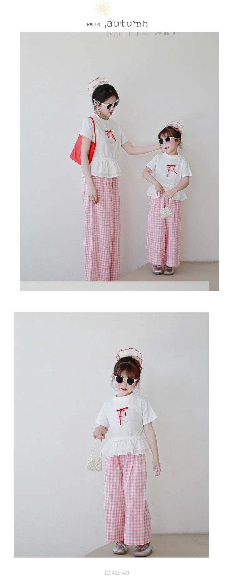 Peaceful Getaway Checkered Set — A Memory-Building Summer Vacation Suit for Mom & Daughter
